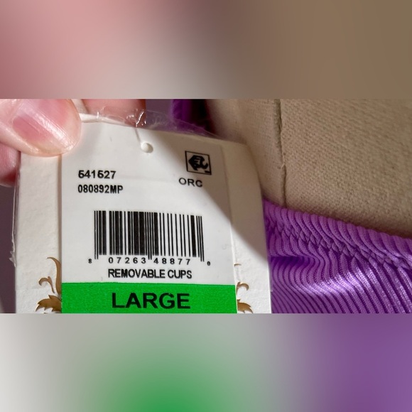 Becca | Crossover Purple Swimsuit | One Piece | Ribbed Textire | Open Back | L - Picture 3 of 3